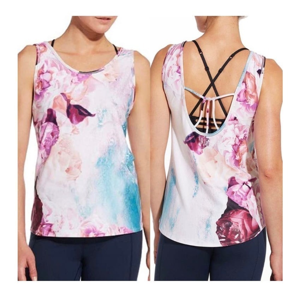 Calia Low Back Tank in Distant Flower Size Small